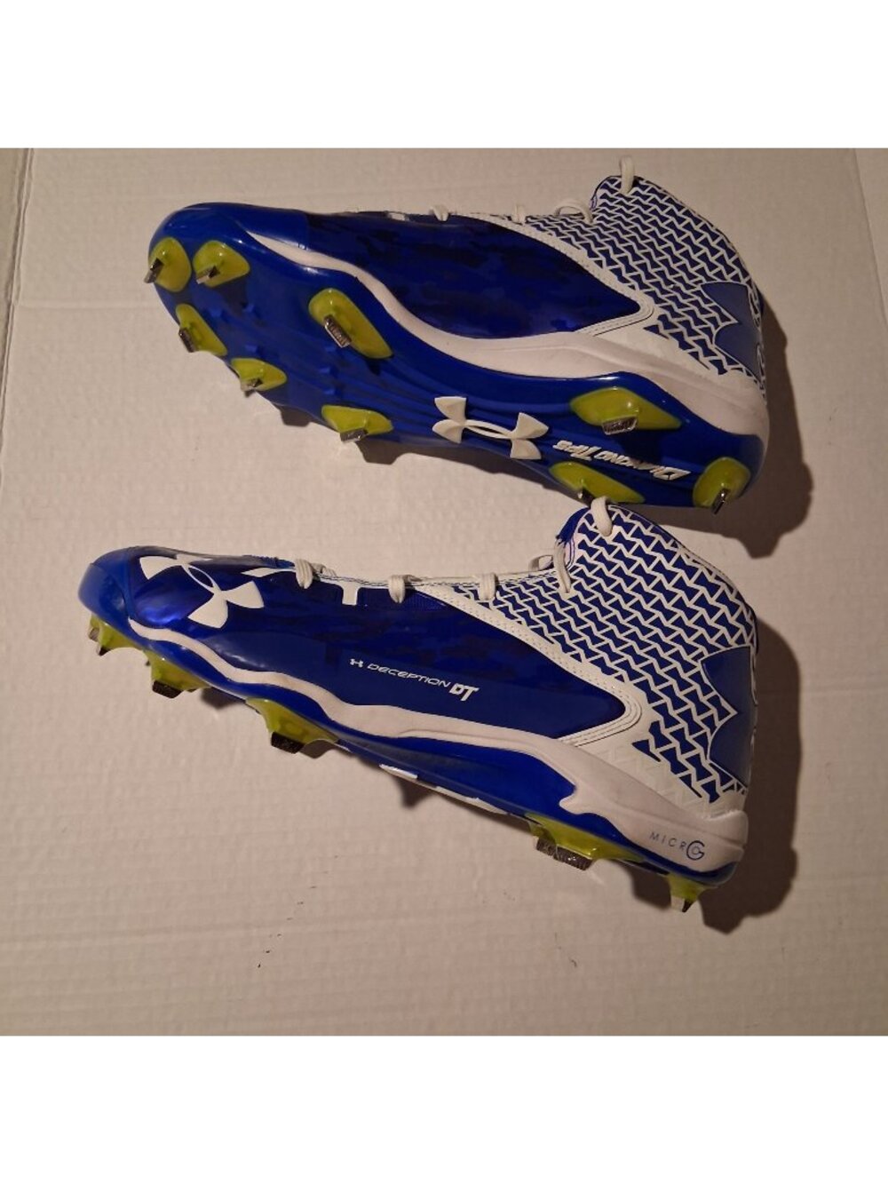 Under Armour Clutchfit Deception DT Baseball Cleats Blue/White Size 12**